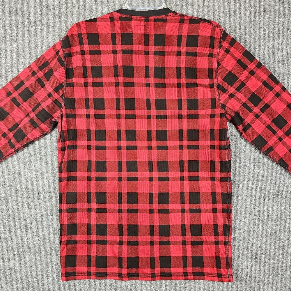 Polo Ralph Lauren Buffalo Plaid Check Waffle Thermal Shirt Men's Red/Black - Picture 2 of 9